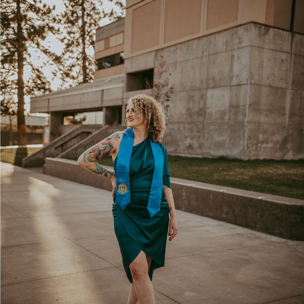 Beautiful Teal One Shoulder Flutter Sleeve Dress